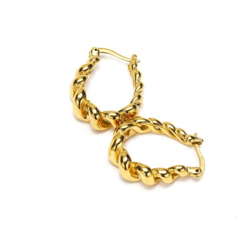 Gold Titanium Steel Hoop Earrings