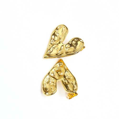 Gold Titanium Steel Texture Earrings