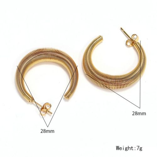 Gold Titanium Steel Hoop Earrings