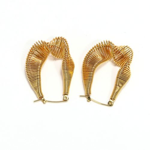 Gold Titanium Steel Hoop Earrings