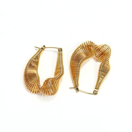 Gold Titanium Steel Hoop Earrings