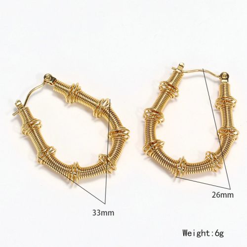 Gold Titanium Steel Hoop Earrings