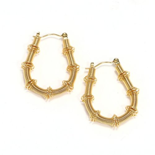 Gold Titanium Steel Hoop Earrings