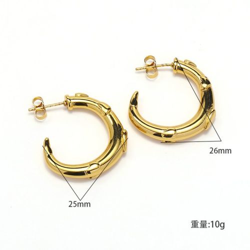 Gold Titanium Steel Hoop Earrings