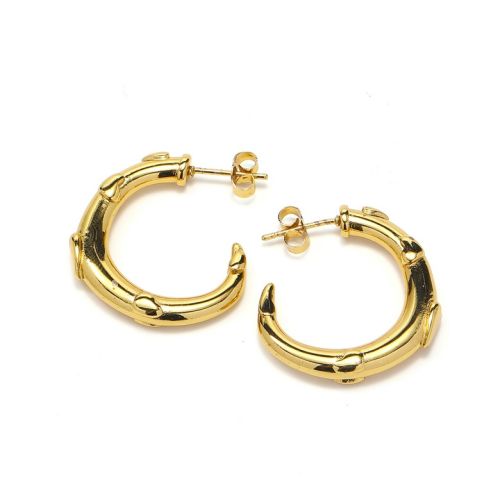 Gold Titanium Steel Hoop Earrings