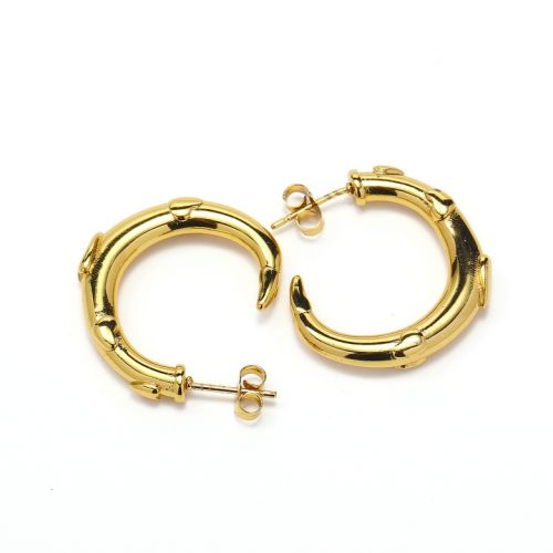 Gold Titanium Steel Hoop Earrings