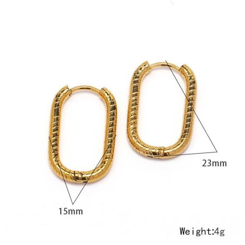 Gold Titanium Steel Hoop Earrings