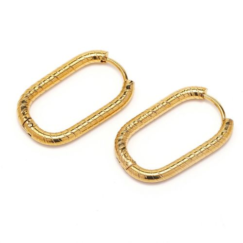 Gold Titanium Steel Hoop Earrings