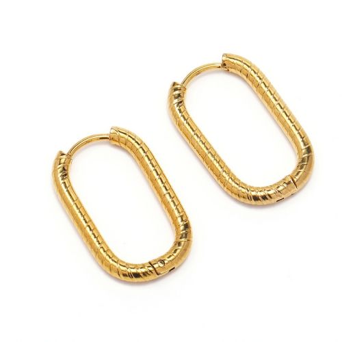 Gold Titanium Steel Hoop Earrings