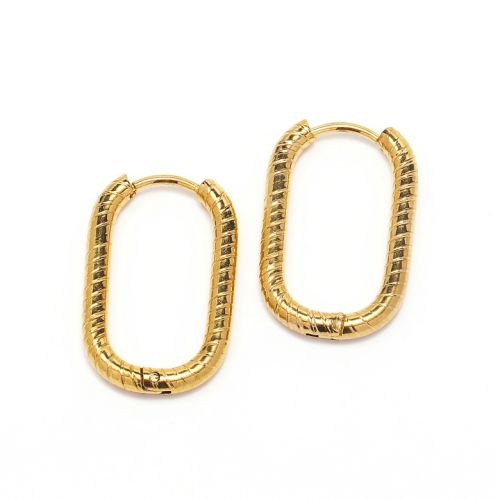 Gold Titanium Steel Hoop Earrings