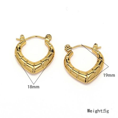 Gold Titanium Steel Hoop Earrings