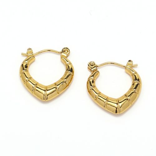 Gold Titanium Steel Hoop Earrings