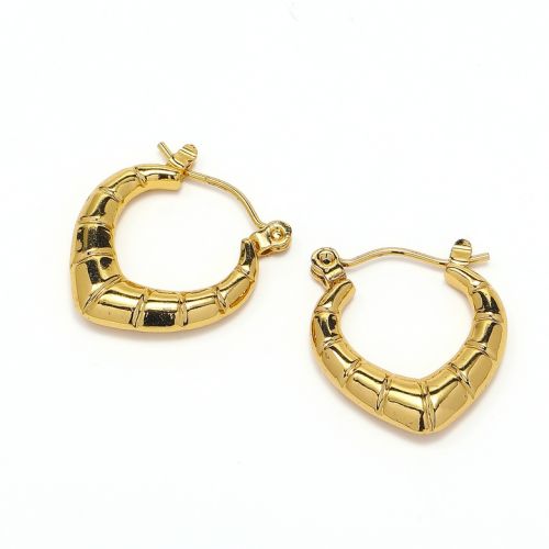 Gold Titanium Steel Hoop Earrings