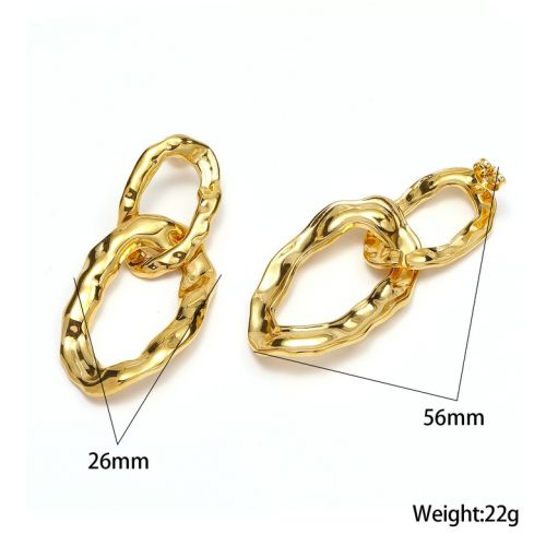 Gold Titanium Steel Texture Earrings