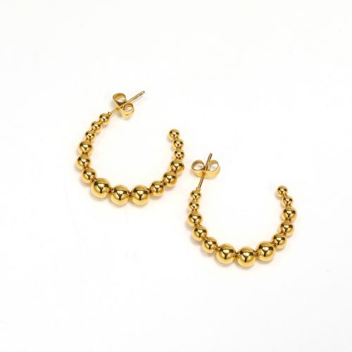 Gold Titanium Steel Hoop Earrings