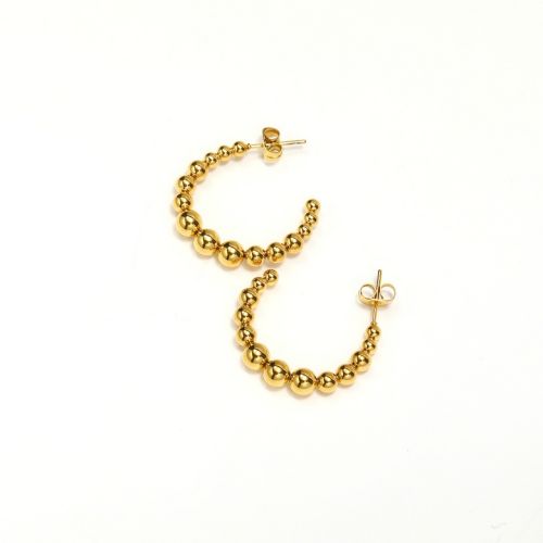 Gold Titanium Steel Hoop Earrings