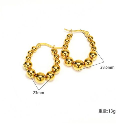 Gold Titanium Steel Hoop Earrings