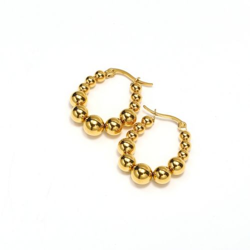 Gold Titanium Steel Hoop Earrings