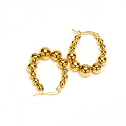 Gold Titanium Steel Hoop Earrings