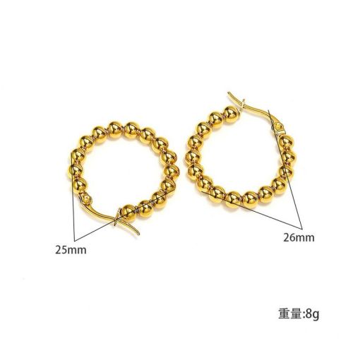 Gold Titanium Steel Hoop Earrings