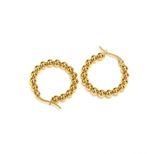 Gold Titanium Steel Hoop Earrings