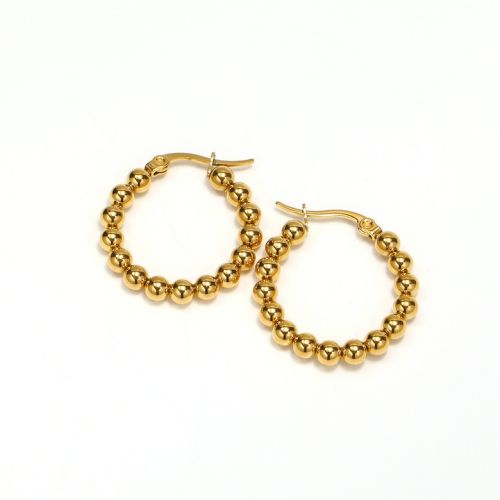 Gold Titanium Steel Hoop Earrings