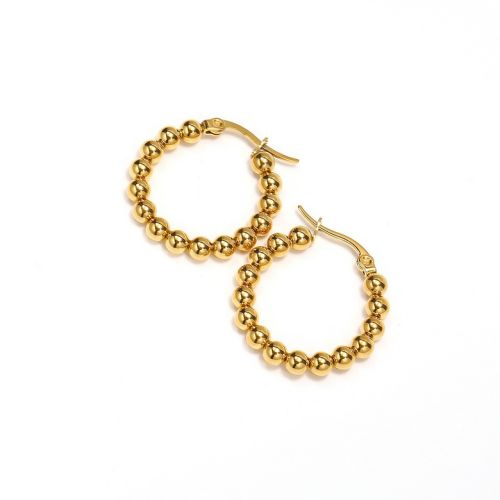 Gold Titanium Steel Hoop Earrings