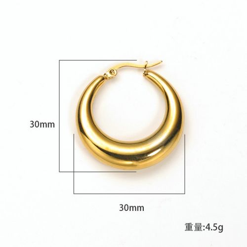 Gold Titanium Steel Hoop Earrings