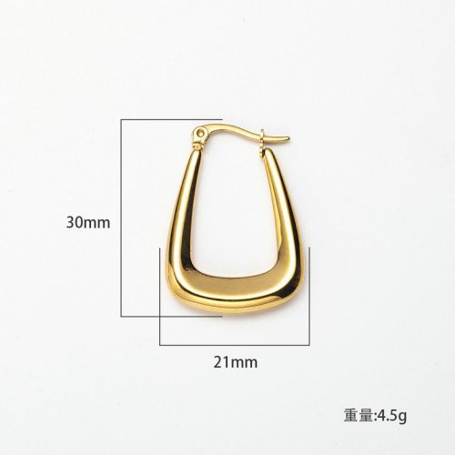 Gold Titanium Steel Hoop Earrings