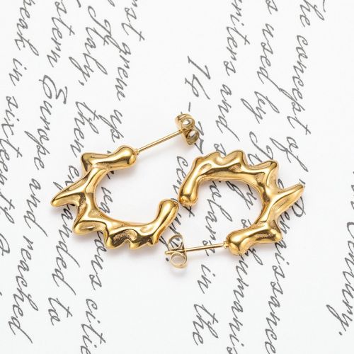 Gold Titanium Steel Geometric Earrings