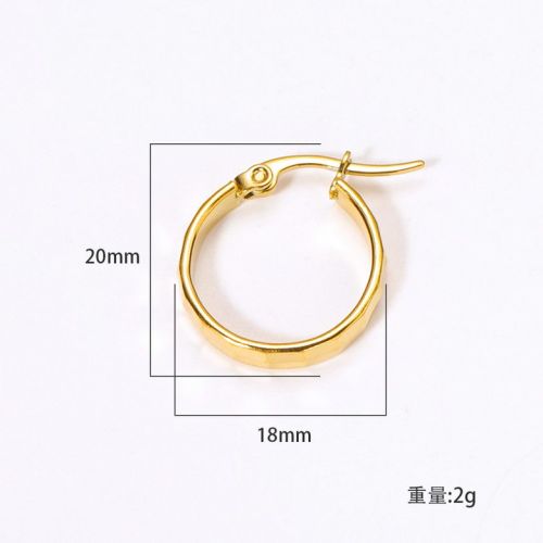 Gold Titanium Steel Hoop Earrings