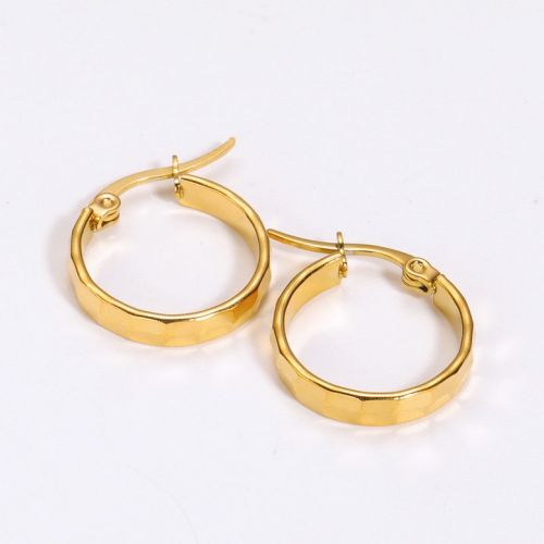 Gold Titanium Steel Hoop Earrings