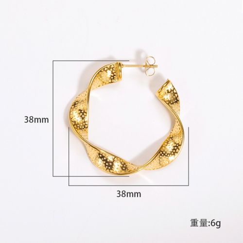 Gold Titanium Steel Hoop Earrings