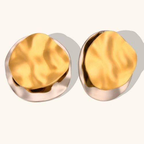 Gold 316L Steel and Silver 316L Steel Smooth Earrings