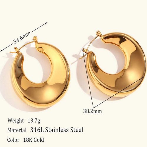 Gold 316L Steel Hoop Earrings