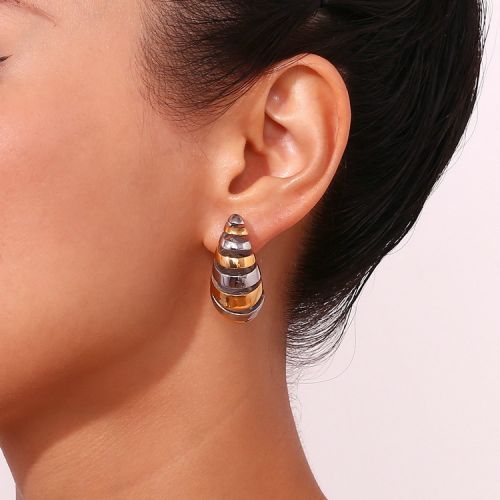 Gold and Silver 316L Steel Geometric Earrings