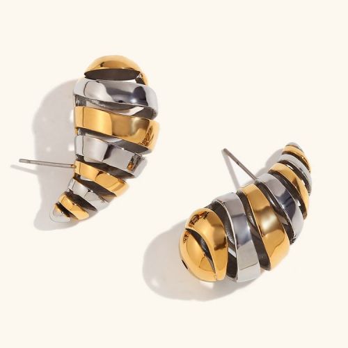 Gold and Silver 316L Steel Geometric Earrings