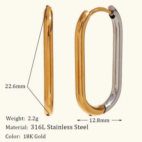 Gold and Silver 316L Steel Hoop Earrings