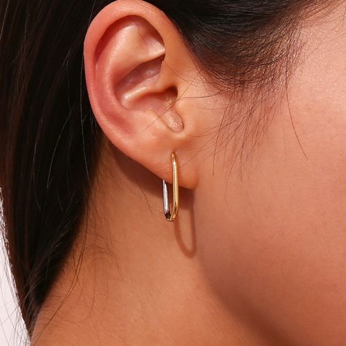 Gold and Silver 316L Steel Hoop Earrings