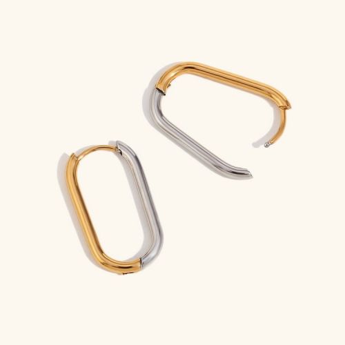 Gold and Silver 316L Steel Hoop Earrings