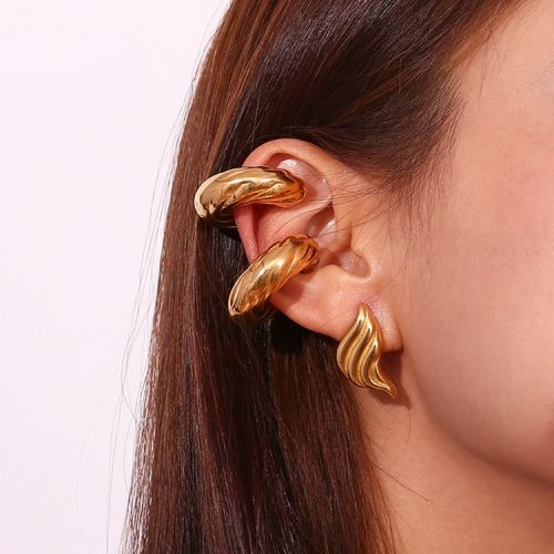 Gold 316L Steel Ear cuff Earrings