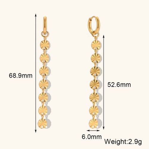 Gold S.Steel Long Earrings