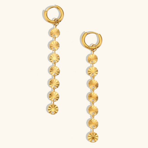 Gold S.Steel Long Earrings