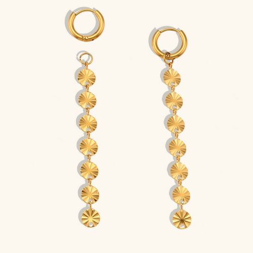 Gold S.Steel Long Earrings