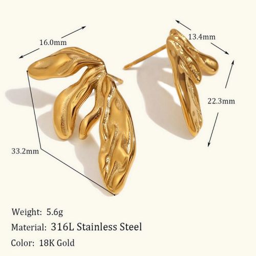 316L Steel Texture Earrings