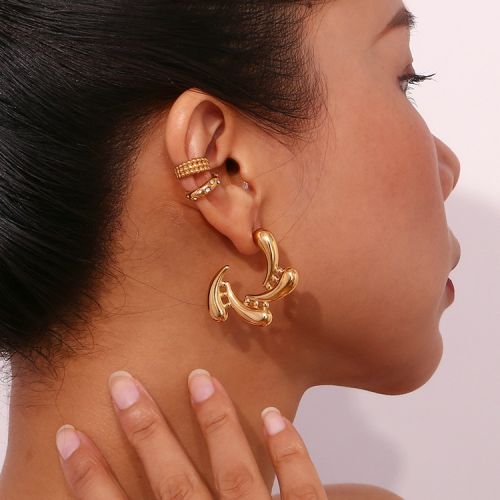 Gold 316L Steel Geometric Earrings