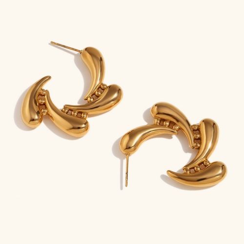 Gold 316L Steel Geometric Earrings