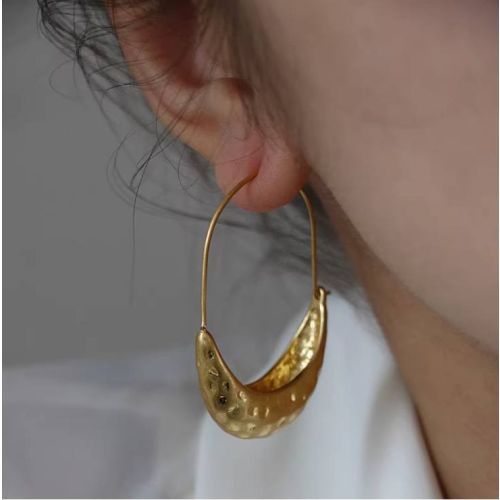 Gold Titanium Steel Hoop Earrings