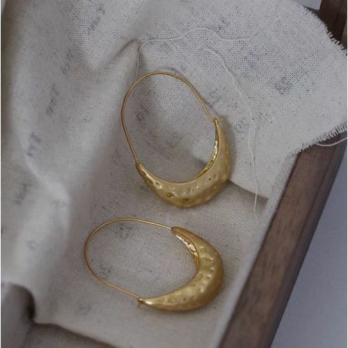 Gold Titanium Steel Hoop Earrings