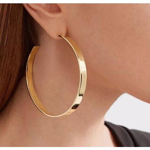 Gold Titanium Steel Hoop Earrings